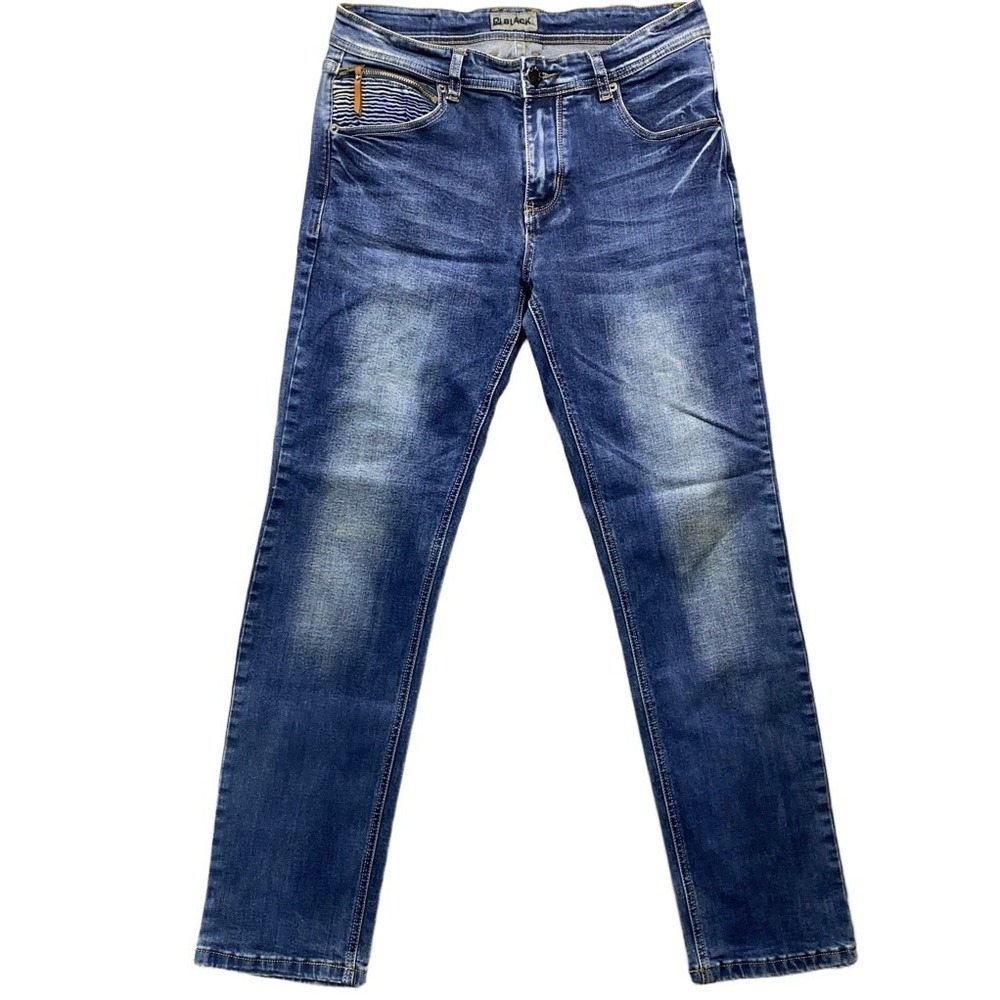CJ Black Mens 30/30 Blue Distressed Slim‎ Straight Jeans Decorative Zipper